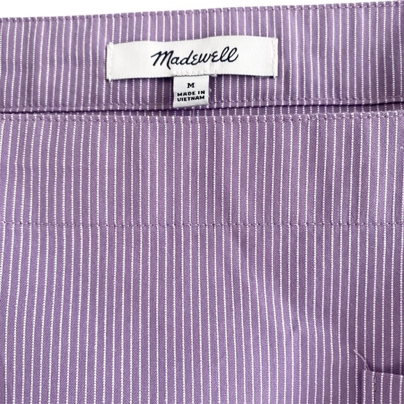 Madewell Square Neck Pinstripe Top Aster Bloom - Picture 3 of 5